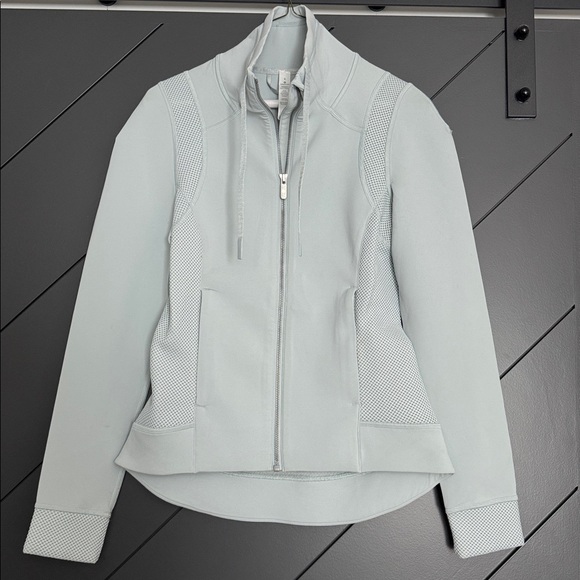 Lululemon Hot Mesh Zip-Up Jacket Pale Blue/gray Sz 6 - Picture 1 of 6